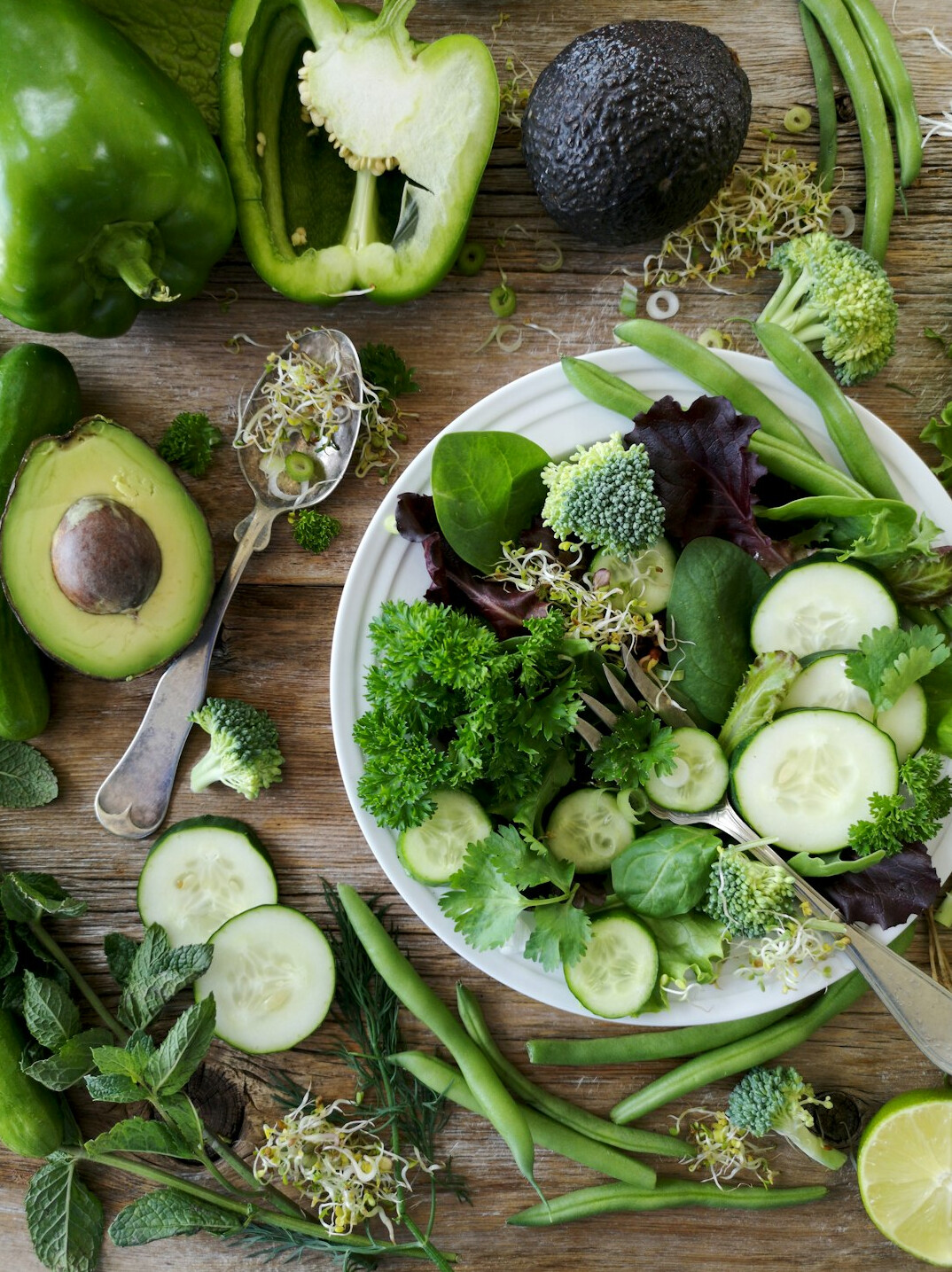 fresh healthy food on table