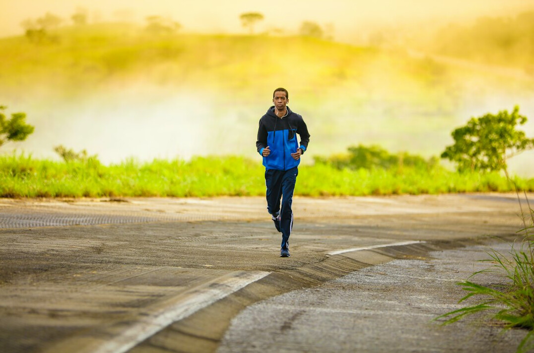 person jogging in nature